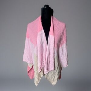 J.MCLAUGHLIN Skylar 100% Cashmere Color block Open Front Wrap $268